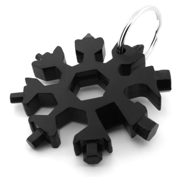 Black Snowflake Keychain Multitool with 18 tools product photo