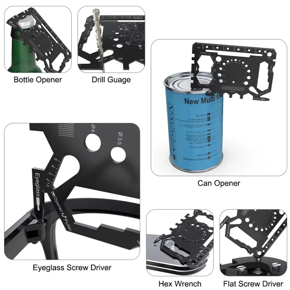 Credit Card Multitool 3 - 6 different usage situations