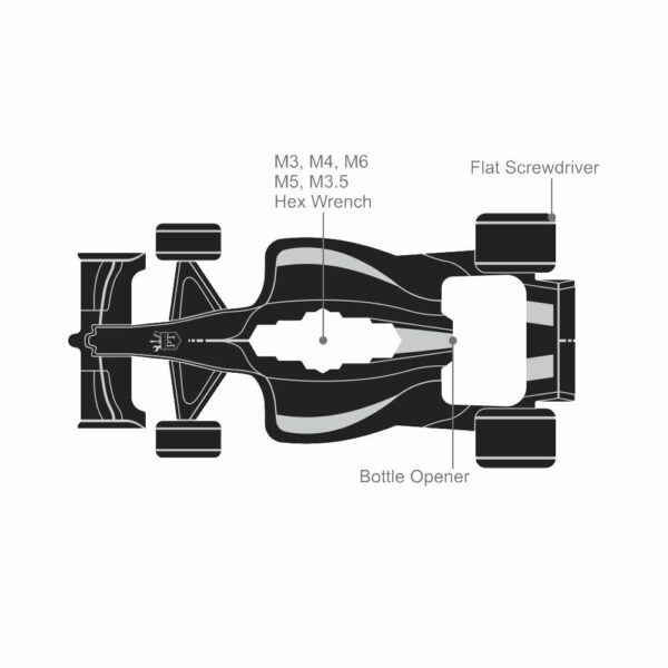 Race Car Multitool Keychain Tool Overview