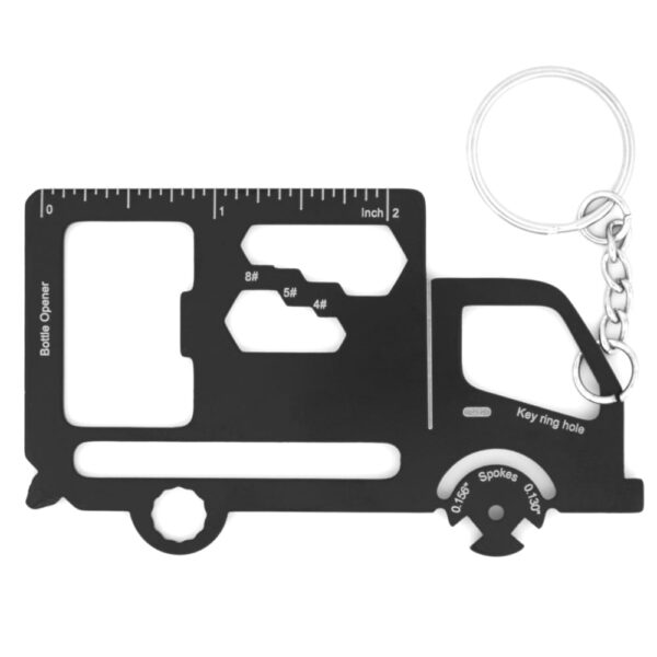 Truck Keychain Multitool with 20 tools product photo - top view