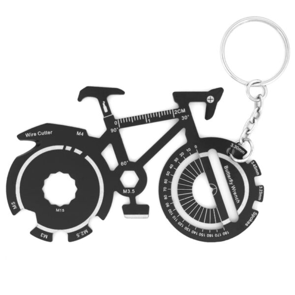 Bicycle Keychain Multitool with 20 tools product photo - top view