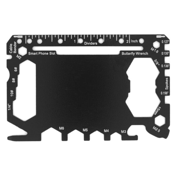 Credit Card Multitool 2 with 46 tools product photo - Top view backside