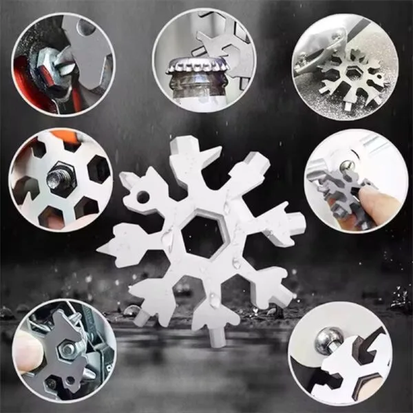 Snowflake Multitool Keychain use-scenarios overview