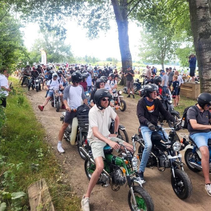 Honda motorbike riders waiting to start the ride