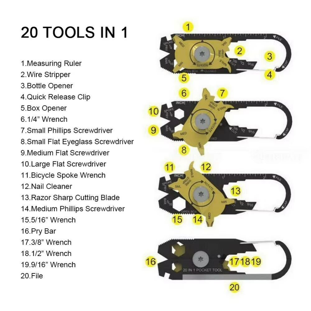 Carabiner Multitool - 20 Tools - Image 6
