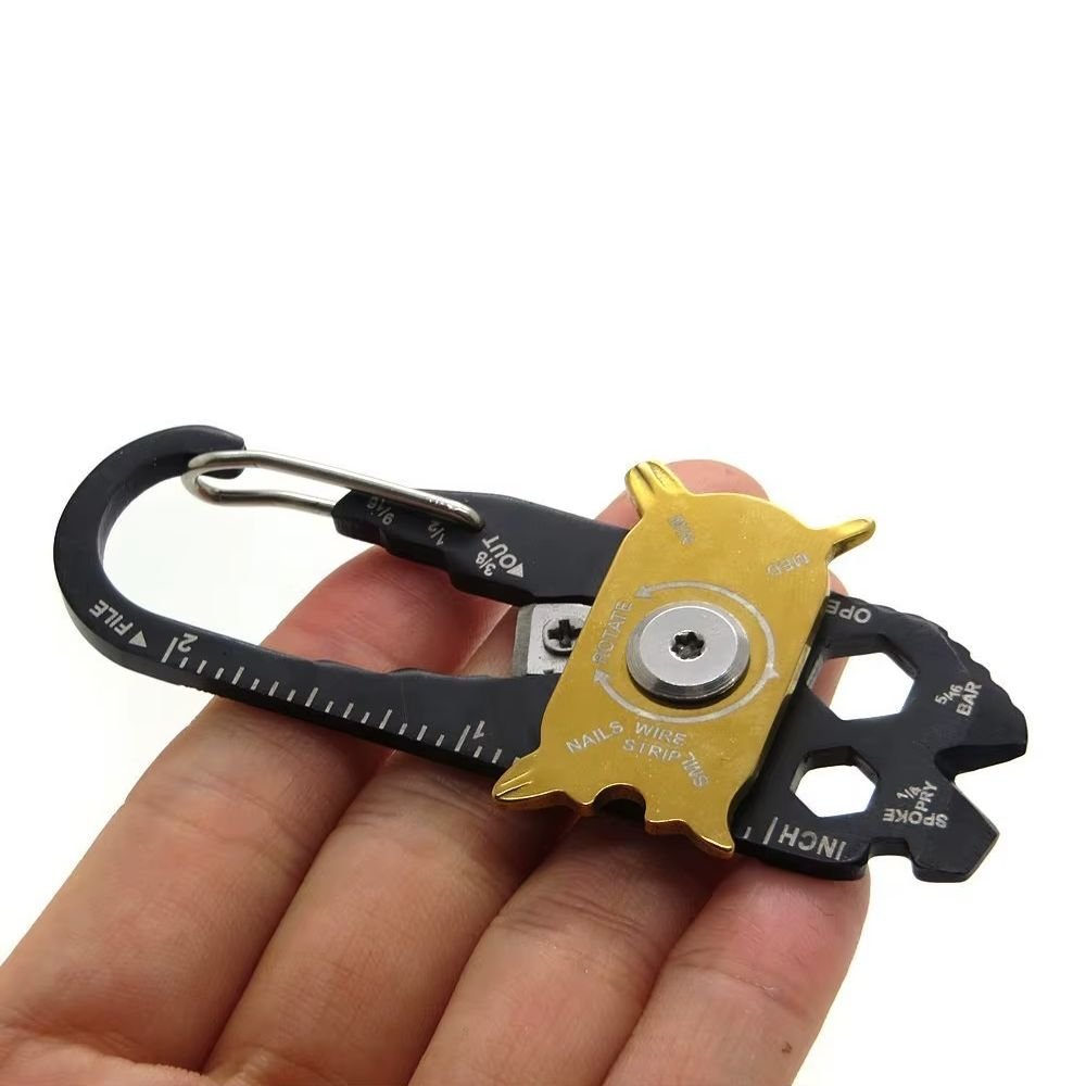 Carabiner Pocket Tool held in hand